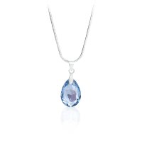Art.No.aqsh643316- Колие с кристал Капка 16мм aquamarine shimmer от  