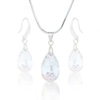 Art.No.crsh61062216- Кристален комплект колие с обици кука Класическа капка crystal shimmer от  