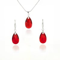 Art.No.ls61061616- Кристален комплект колие с обици Класическа капка 16мм light siam от  