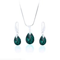 Art.No.emsh64331611- Комплект колие с обици Капка emerald shimmer от  