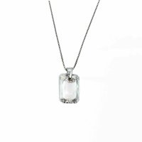 Art.No.crsh643516skvd015- Сребърно кристално колие Правоъгълник 16мм crystal shimmer от  