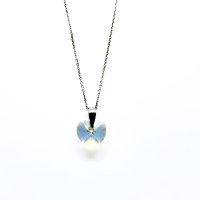 Art.No.crsh622810sfzd025- Малко сребърно кристално колие Сърце 10мм crystal shimmer  от  