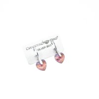 Art.No.lamsh622810ops- Малки сребърни обици с кристали Sweatheart light amethyst shimmer от  