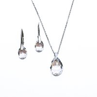 Art.No.crsh64331611sroosd- Сребърен комплект с австрийски кристали Капка crystal shimmer от  