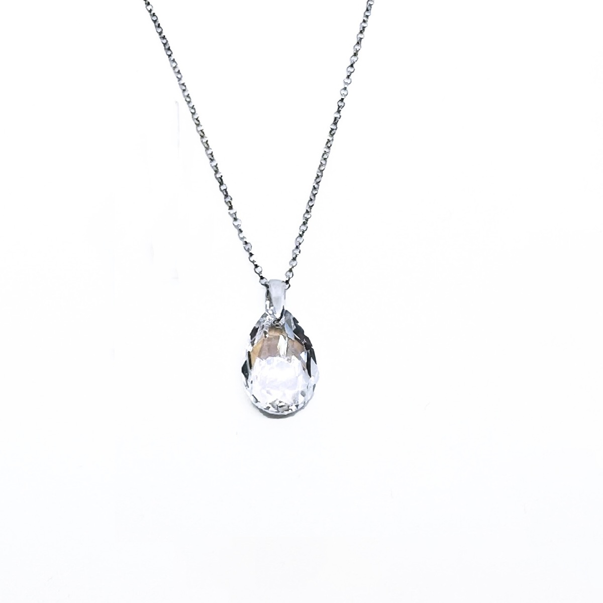 Кристално сребърно колие Капка 16мм crystal shimmer