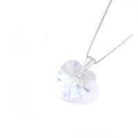 Art.No.crsh622818skvd015- Сребърно кристално колие Сърце 18мм crystal shimmer от  