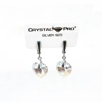 Art.No.crsh622814oas- Висящи сребърни обици Сърца crystal shimmer от  