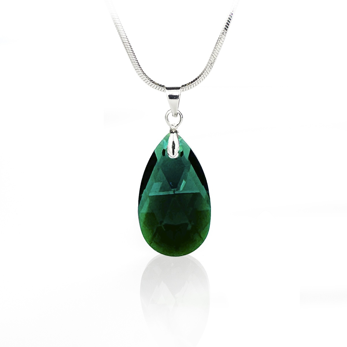 Кристално колие Класическа капка 22мм emerald shimmer