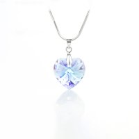 Art.No.aqsh622814- Колие с кристал Сърце 14мм aqua shimmer от  