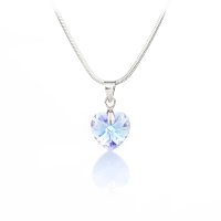 Art.No.aqsh622810- Колие с кристал Сърце 10мм aquamarine shimmer  от  
