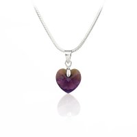 Art.No.amsh622810- Колие с кристал Сърце 10мм amethyst shimmer от  