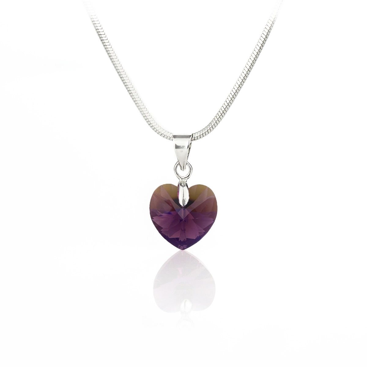 Колие с кристал Сърце 10мм amethyst shimmer