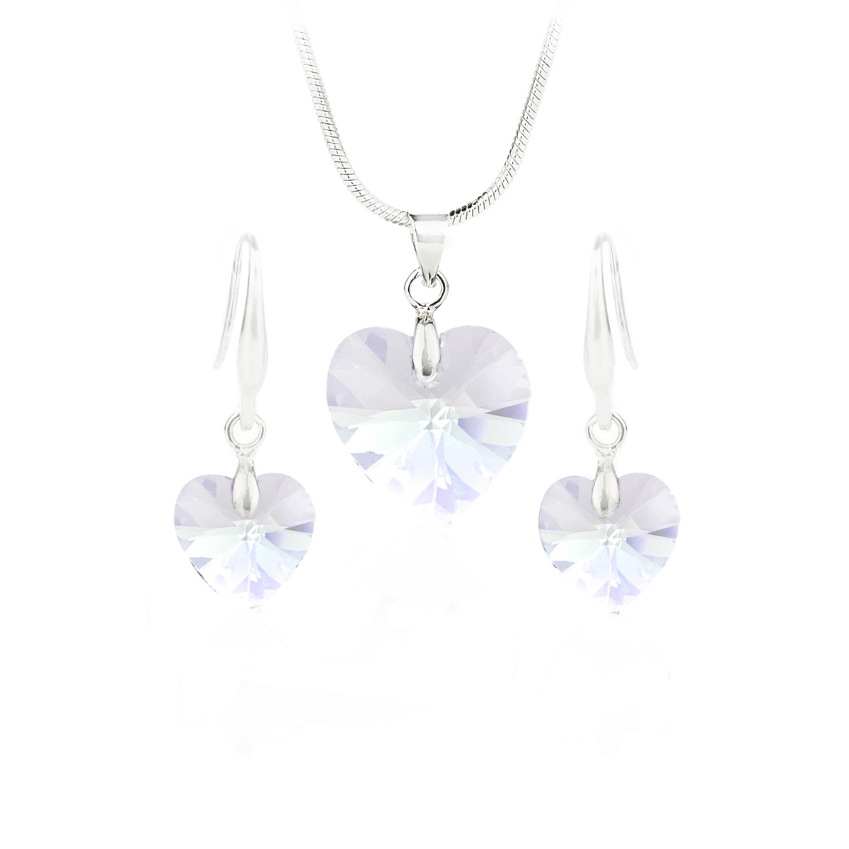 Комплект колие с обици Сърце crystal shimmer