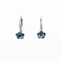 Art.No.aq47446ops- Детски сребърни обици с кристали Цвете aquamarine от  