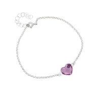 Art.No.antp280810grs- Сребърна гривна сърце antique pink от  