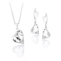 Art.No.cr48091713oasfzd035- Сребърен кристален комплект Сърца crystal от  