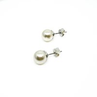 Art.No.creamclassicpearl8ovs- Сребърни обици с перли 8мм creamrose от  