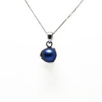 Art.No.irdblpearl803vsfzd025- Сребърно колие с класическа перла 8мм IR dark blue от  