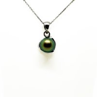 Art.No.irgrpearl803vsfzd025- Сребърно колие с класическа перла 8мм IR green от  