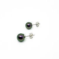Art.No.irpclassicpearl8ovs- Сребърни обици с перли 8мм IR purple от  