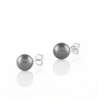 Art.No.blclassicpearl6ovs- Сребърни обици перли 6мм black от  