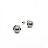 Art.No.lgrpearl803ovs- Сребърни обици винт с перли 8мм light grey от  