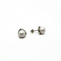 Art.No.prlwpearl803ovs- Сребърни обици винт с перли 8мм pearlscent white от  
