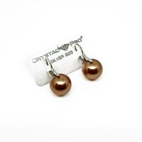 Art.No.rgold581012ops- Сребърни обици с перли 12мм панта rose gold от  
