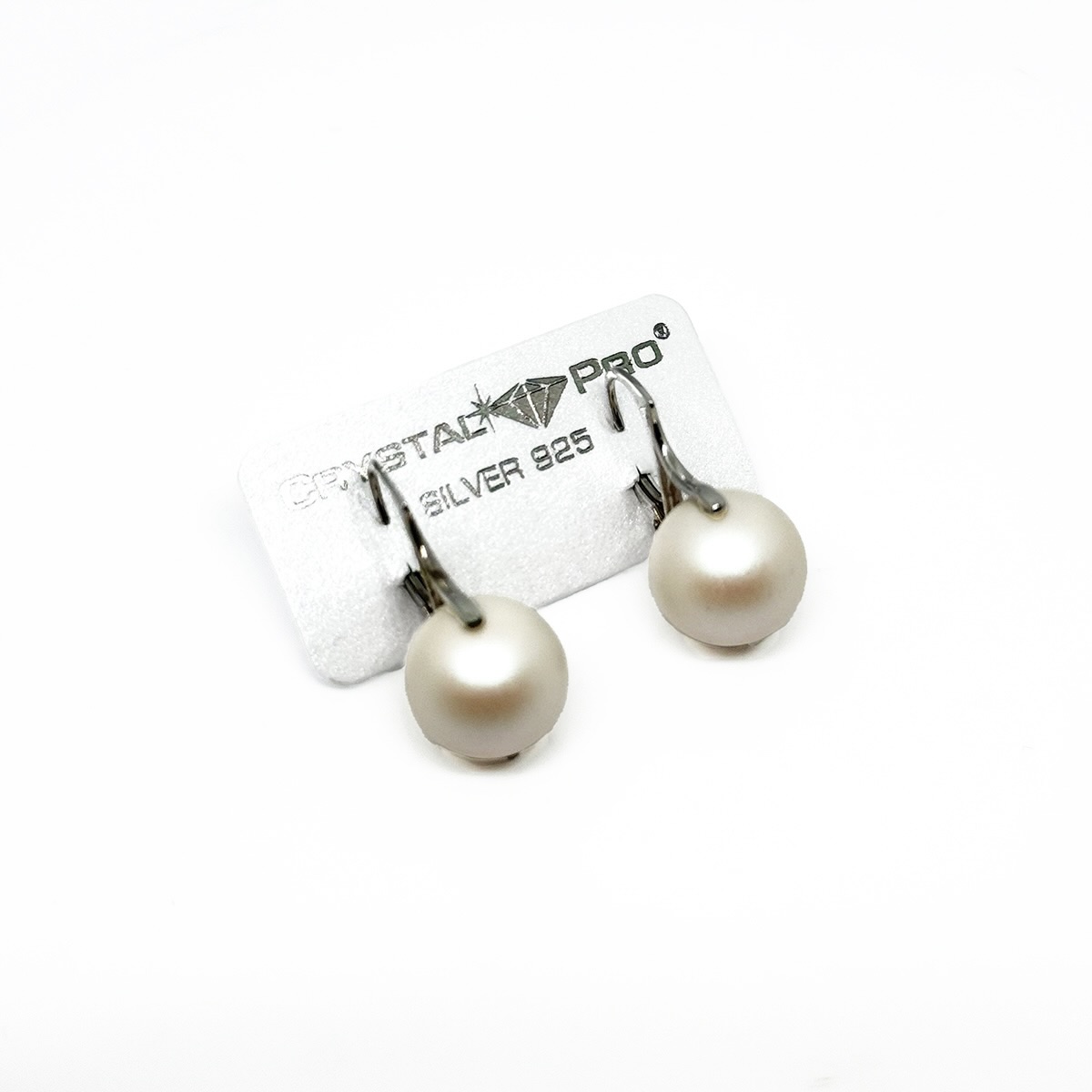Сребърни обици с перли 12мм панта pearlscent white