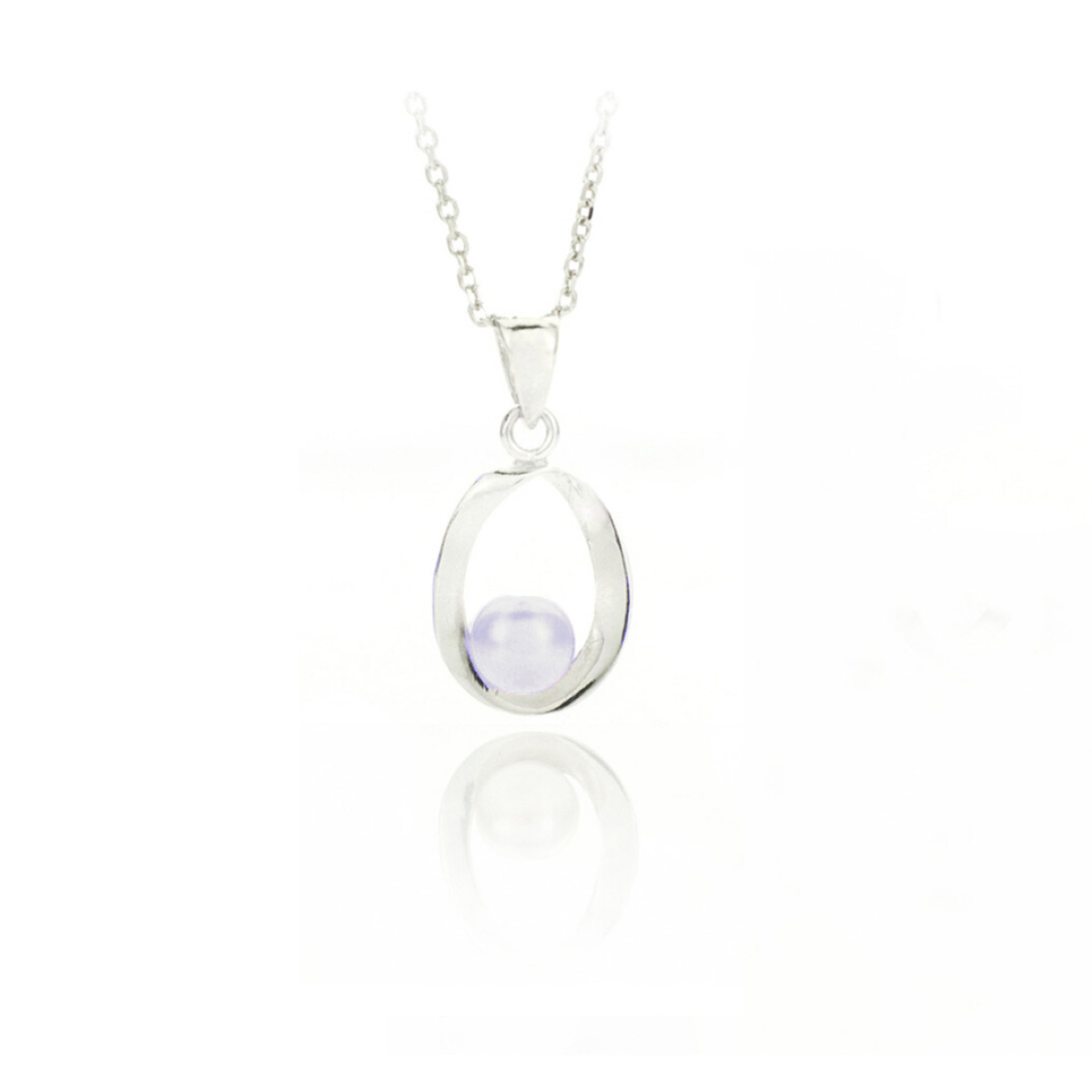 Сребърно колие с прела Елипс 6 06 lavender