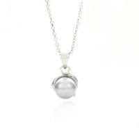 Art.No.lgpearl803vsfzd025- Сребърно колие с класическа перла 8мм light grey от  