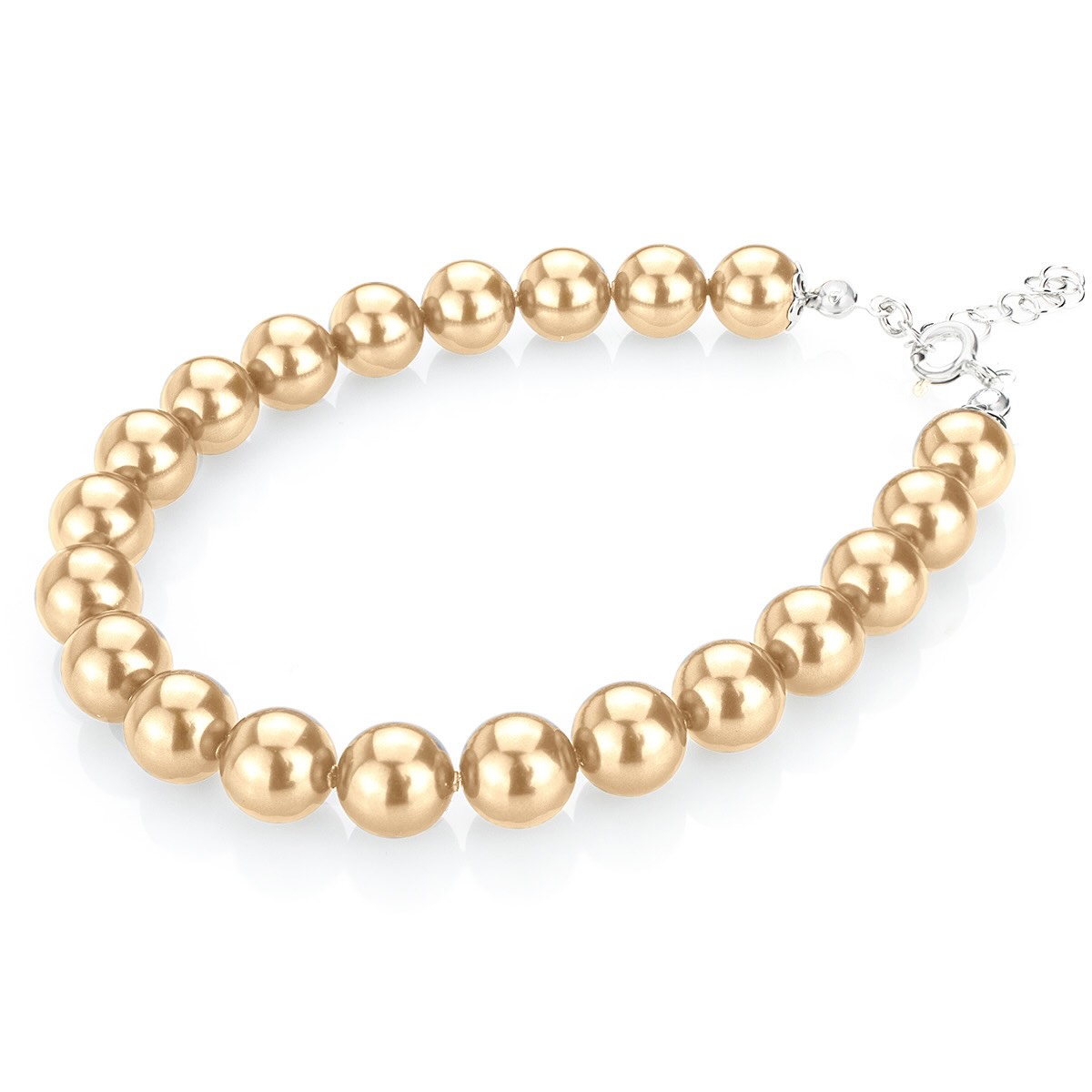 Класическа перлена гривна light gold