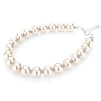 Art.No.crrose8gr- Класическа перлена гривна pearlscent white от  
