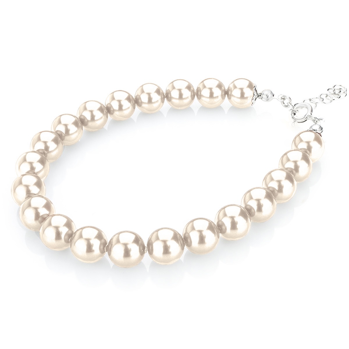 Класическа перлена гривна pearlscent white