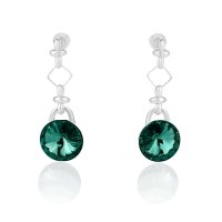 Art.No.em112212st- Висящи обици винт Ривола 12мм emerald от 
