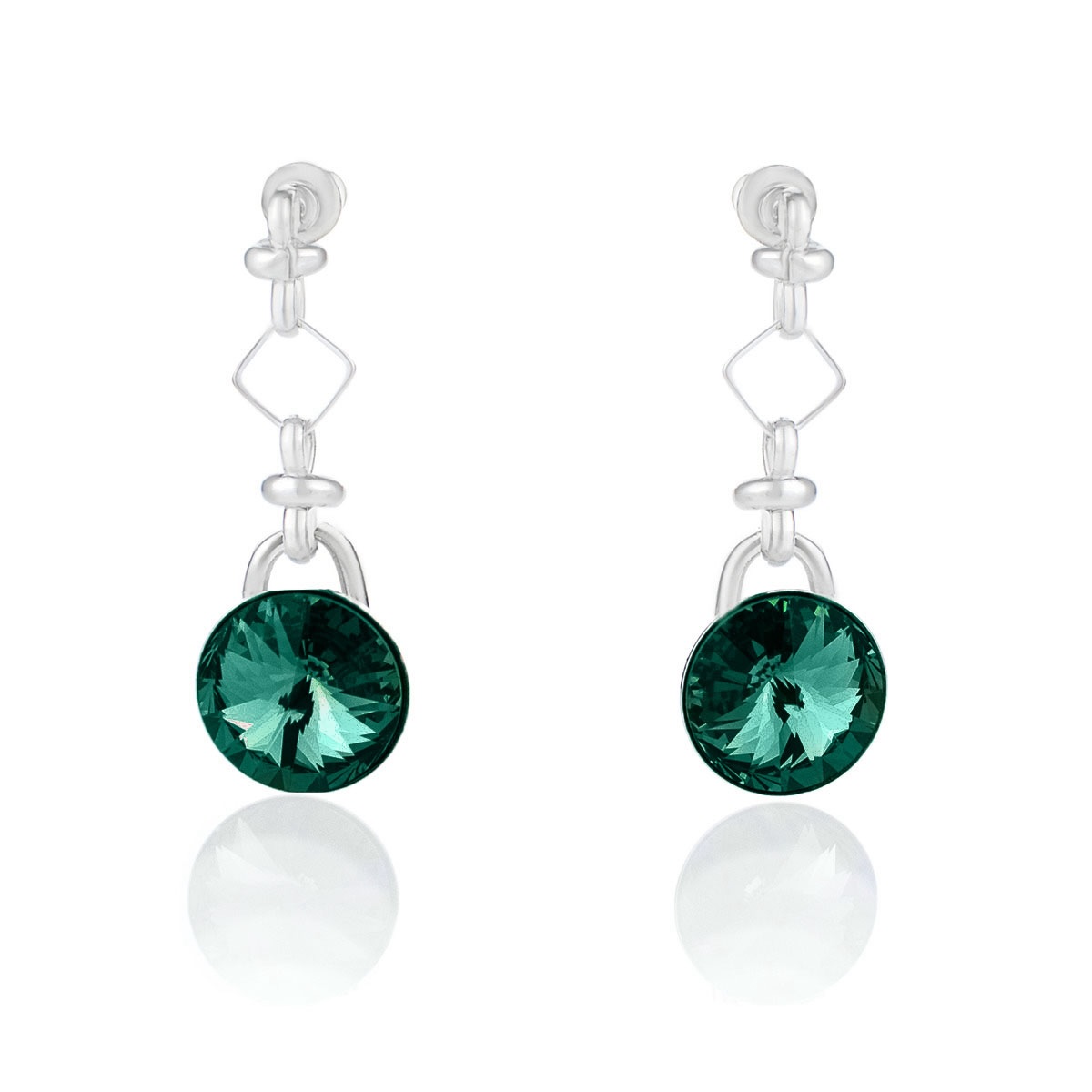 Висящи обици винт Ривола 12мм emerald