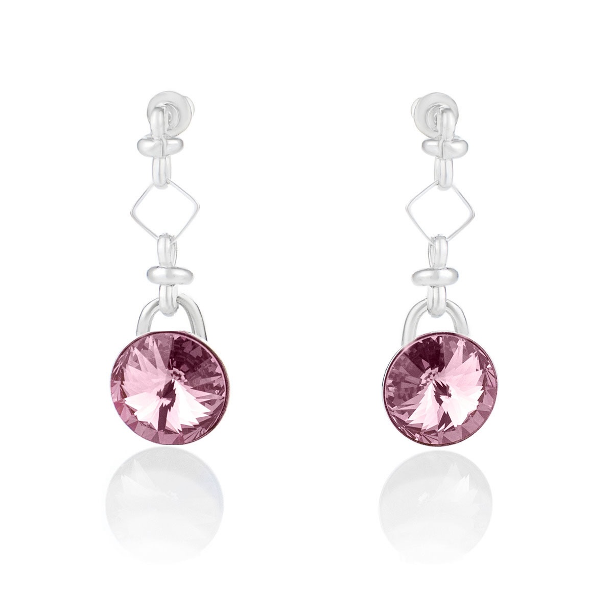 Висящи обици винт Ривола 12мм light rose