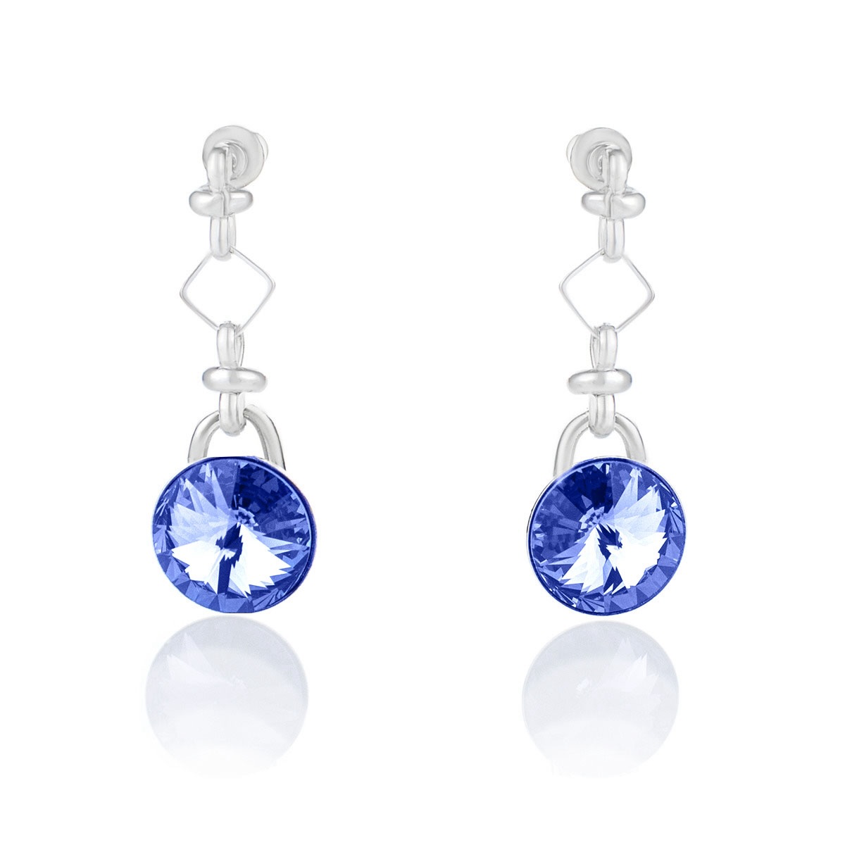 Висящи обици винт Ривола 12мм light sapphire