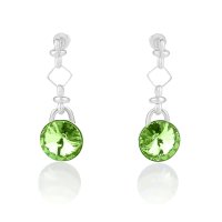 Art.No.p112212st- Висящи обици винт Ривола 12мм peridot от 