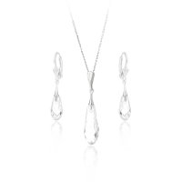 Art.No.cr65302012sfzd025- Сребърен комплект с капковидни кристали crystal от  