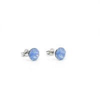 Art.No.aboxirius34ovs- Сребърни обици винт с кристали 7мм air blue opal от  