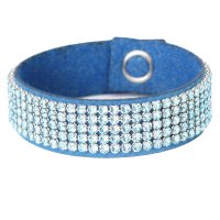 Art.No.aqmeshblue- Кожена гривна Кристал Меш aquamarine от  