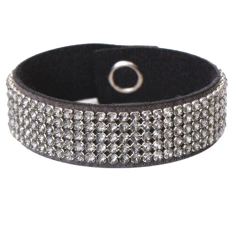Кожена гривна Кристал Меш black diamond