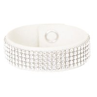 Art.No.crmeshwhite- Кожена гривна Кристал Меш crystal от  