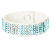 Art.No.ltqmeshwhite- Кожена гривна Кристал Меш light turquoise от  