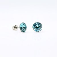 Art.No.ltq108839ov- Обици винт с австрийски кристали Ксириус 9мм light turquoise от  