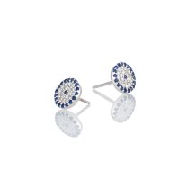 Art.No.circlezirconblueearrings8925s- Сребърни обици винт със сини циркини от 