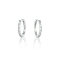 Art.No.earringsrh925s- Сребърни халки с бели циркони от 