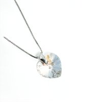 Art.No.crsh622814skvd012- Сребърно кристално колие Сърце 14мм crystal shimmer от  