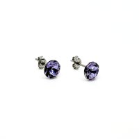 Art.No.vxirius34ovs- Сребърни обици винт с кристали 7мм violet от  